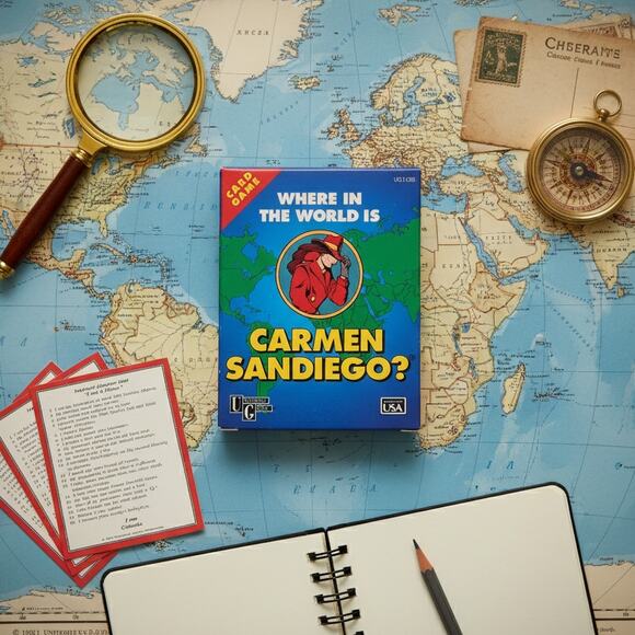 Vintage 1993 “Where in the World Is Carmen Sandiego?” Card Game | Retro PBS - Picture 1 of 9